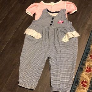 Vintage Health-Tex 18m ruffle apple romper set